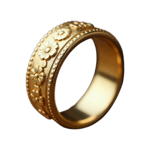Golden Bloom Engraved Ring