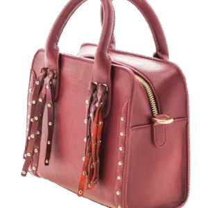 Rosewood Studded Leather Handbag